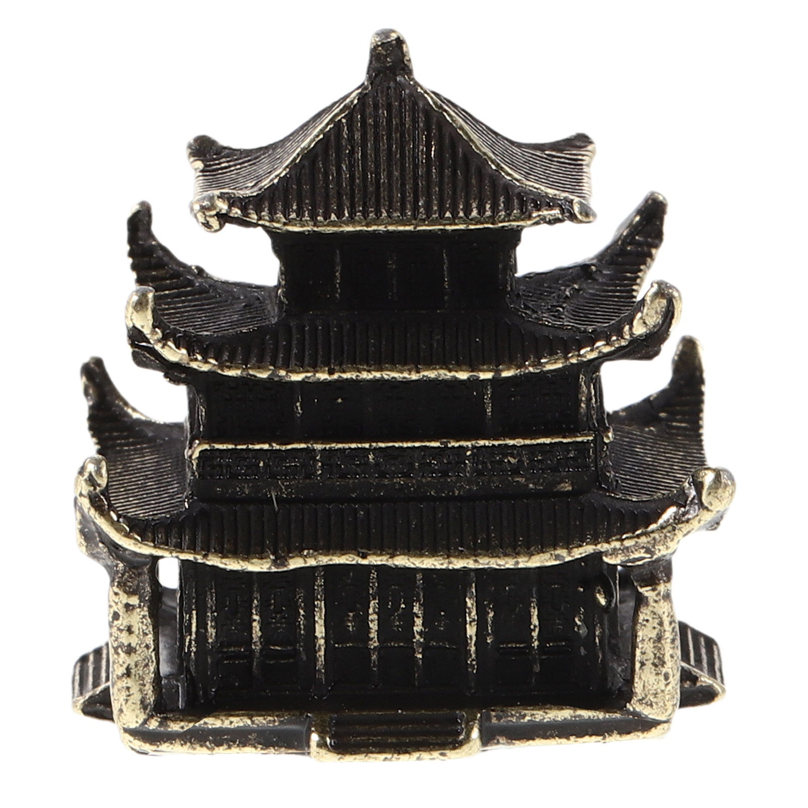 Bonsai Garden For Desk - Miniaturowa mosiężna pagoda, starożytna rzeźba, japońska