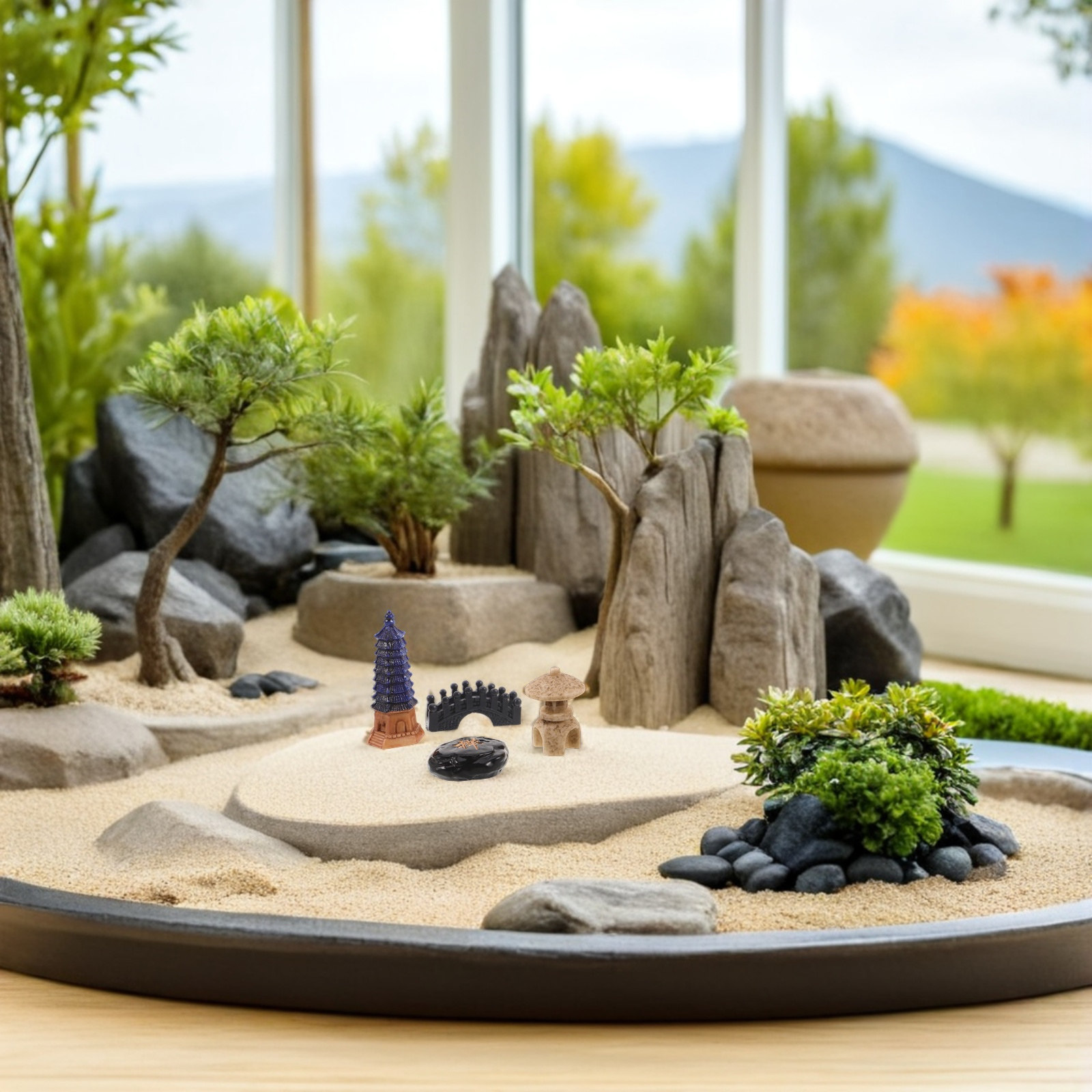 4 szt. Mini Japońskie Pagody S – Bonsai Garden For Desk recenzja i cena